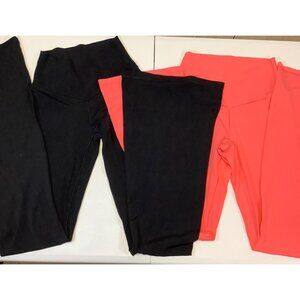 Lot of 2 OFFLINE by Aerie Real Me Xtra Bootcut Pink & Flare Black Leggings S